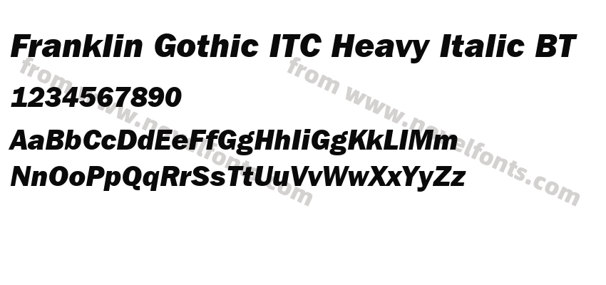 Franklin Gothic ITC Heavy Italic BTPreview