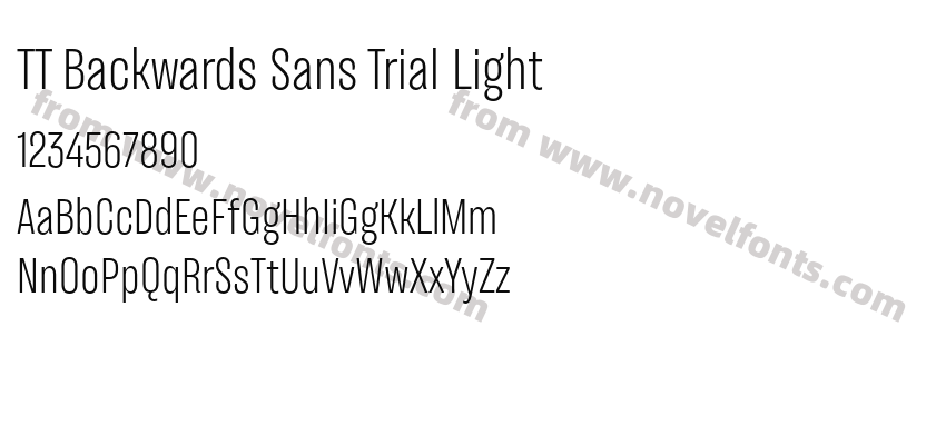 TT Backwards Sans Trial LightPreview