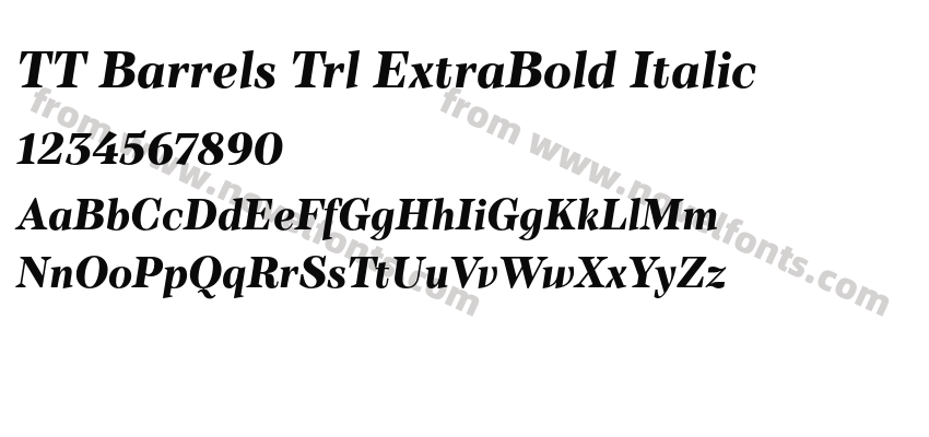 TT Barrels Trl ExtraBold ItalicPreview