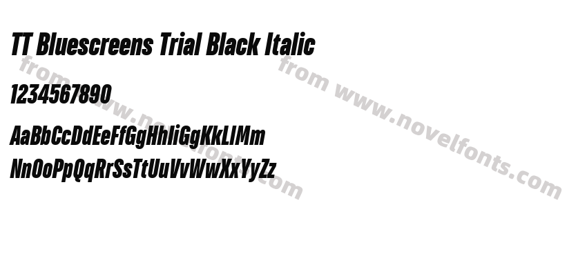 TT Bluescreens Trial Black ItalicPreview