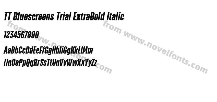 TT Bluescreens Trial ExtraBold ItalicPreview