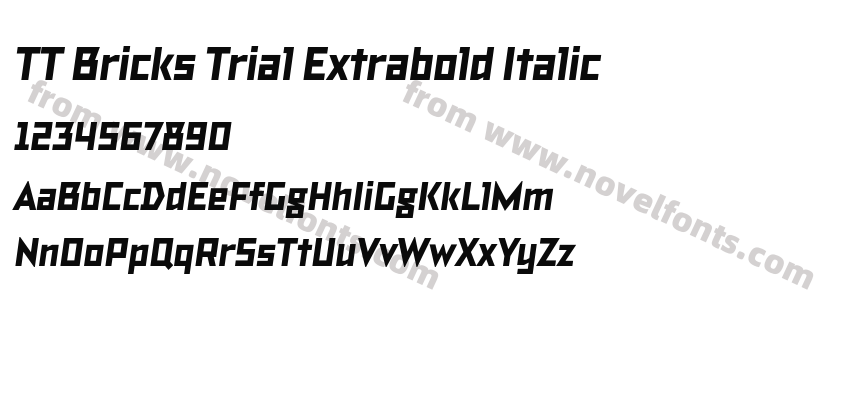 TT Bricks Trial Extrabold ItalicPreview