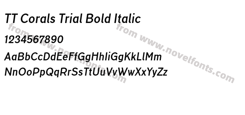 TT Corals Trial Bold ItalicPreview