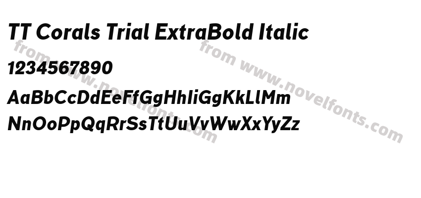 TT Corals Trial ExtraBold ItalicPreview