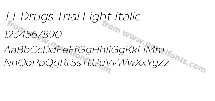 TT Drugs Trial Light ItalicPreview