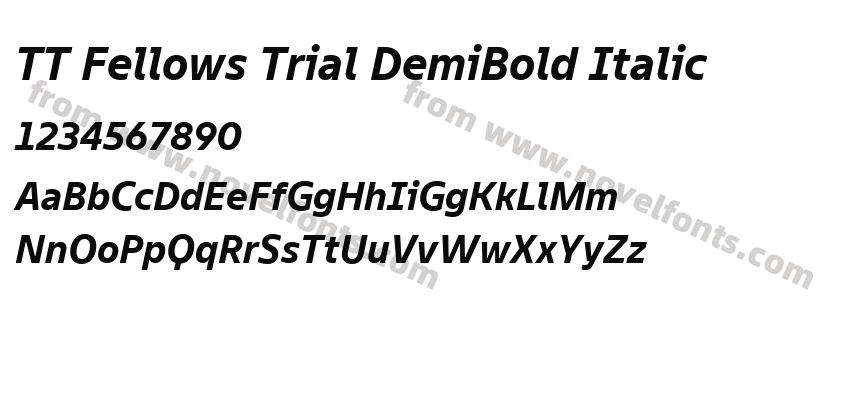 TT Fellows Trial DemiBold ItalicPreview