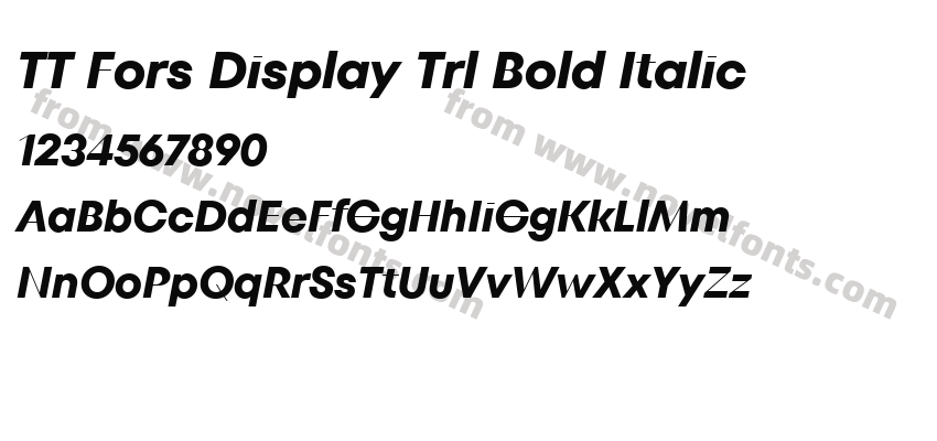 TT Fors Display Trl Bold ItalicPreview