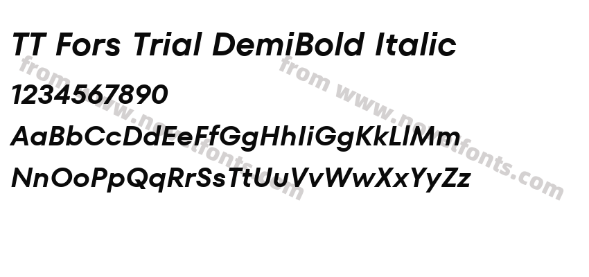 TT Fors Trial DemiBold ItalicPreview