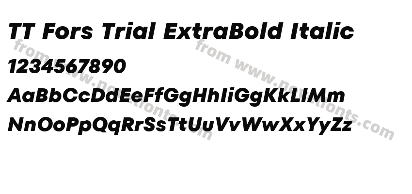 TT Fors Trial ExtraBold ItalicPreview