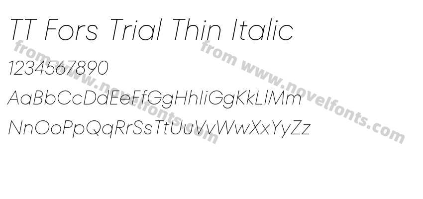 TT Fors Trial Thin ItalicPreview