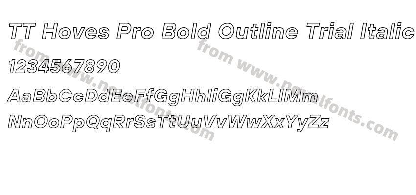 TT Hoves Pro Bold Outline Trial ItalicPreview