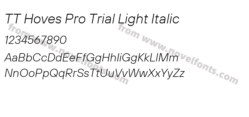 TT Hoves Pro Trial Light ItalicPreview