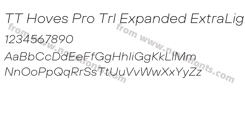 TT Hoves Pro Trl Expanded ExtraLight ItalicPreview