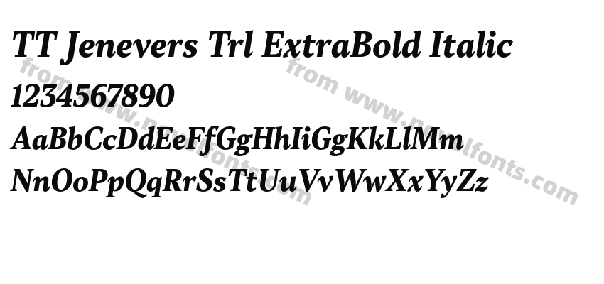 TT Jenevers Trl ExtraBold ItalicPreview