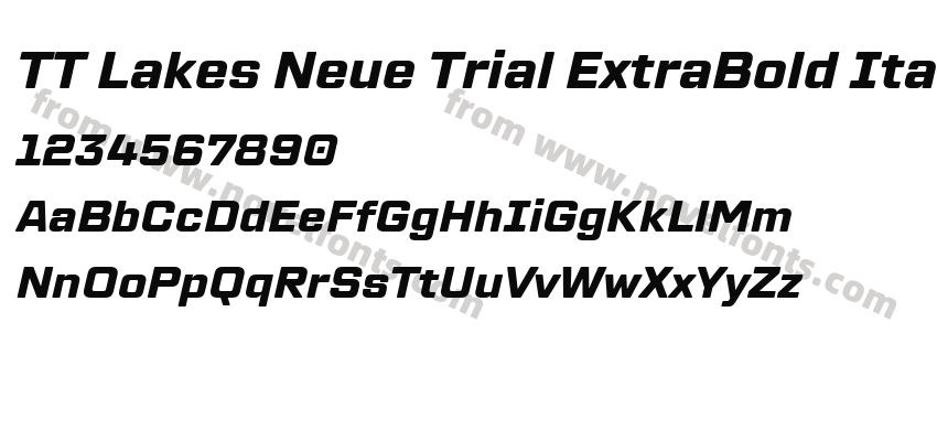 TT Lakes Neue Trial ExtraBold ItalicPreview