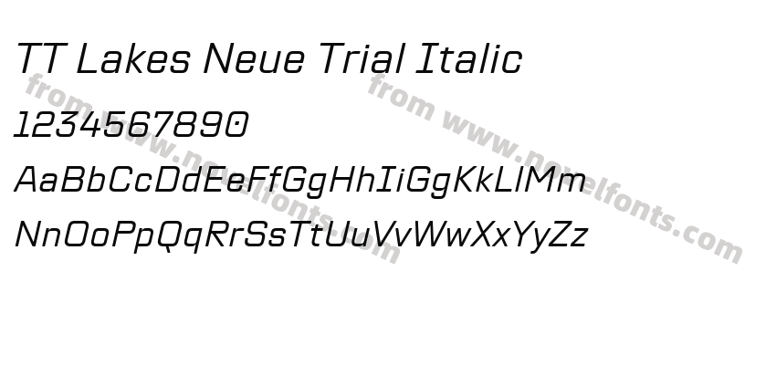 TT Lakes Neue Trial ItalicPreview