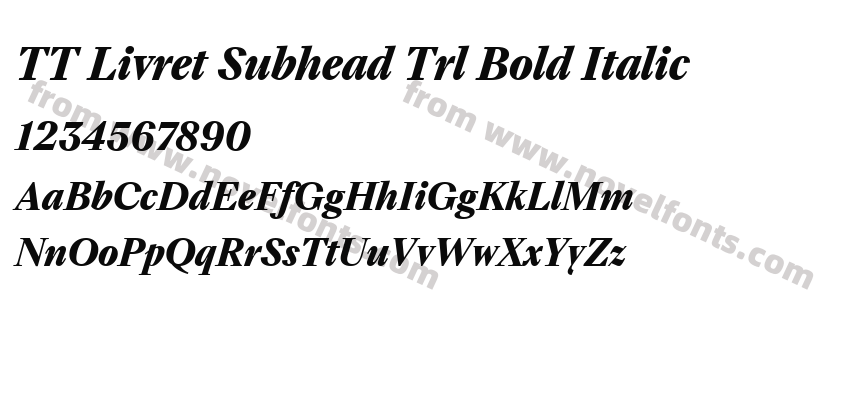 TT Livret Subhead Trl Bold ItalicPreview