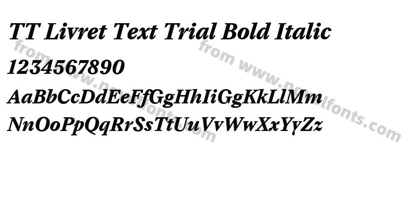 TT Livret Text Trial Bold ItalicPreview