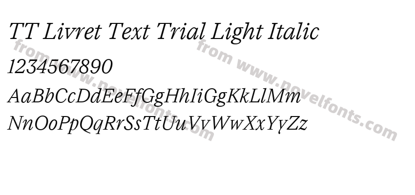 TT Livret Text Trial Light ItalicPreview