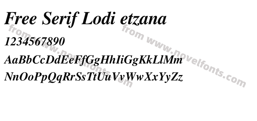 Free Serif Lodi etzanaPreview