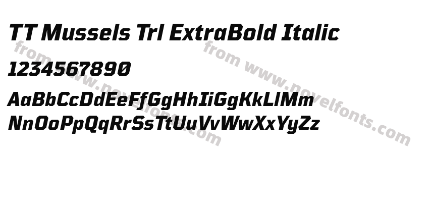 TT Mussels Trl ExtraBold ItalicPreview