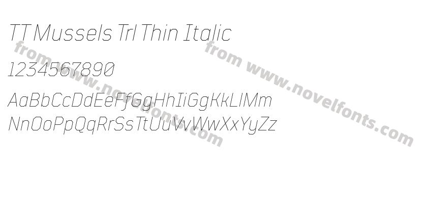 TT Mussels Trl Thin ItalicPreview