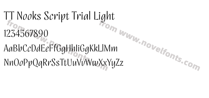 TT Nooks Script Trial LightPreview