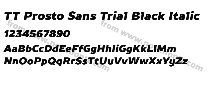 TT Prosto Sans Trial Black ItalicPreview