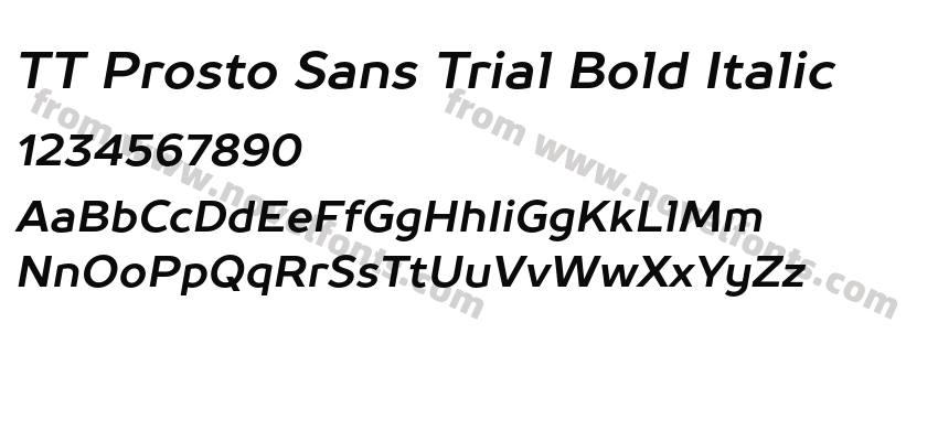 TT Prosto Sans Trial Bold ItalicPreview