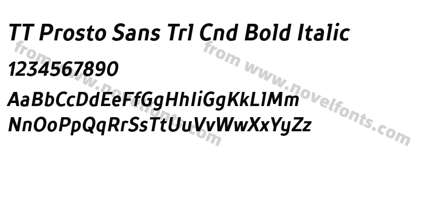 TT Prosto Sans Trl Cnd Bold ItalicPreview