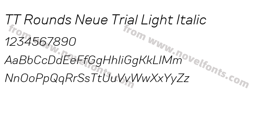 TT Rounds Neue Trial Light ItalicPreview