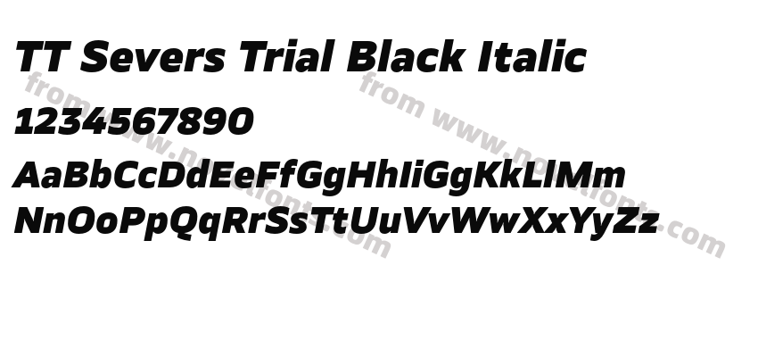 TT Severs Trial Black ItalicPreview