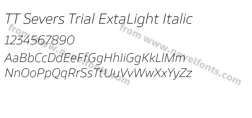 TT Severs Trial ExtaLight ItalicPreview