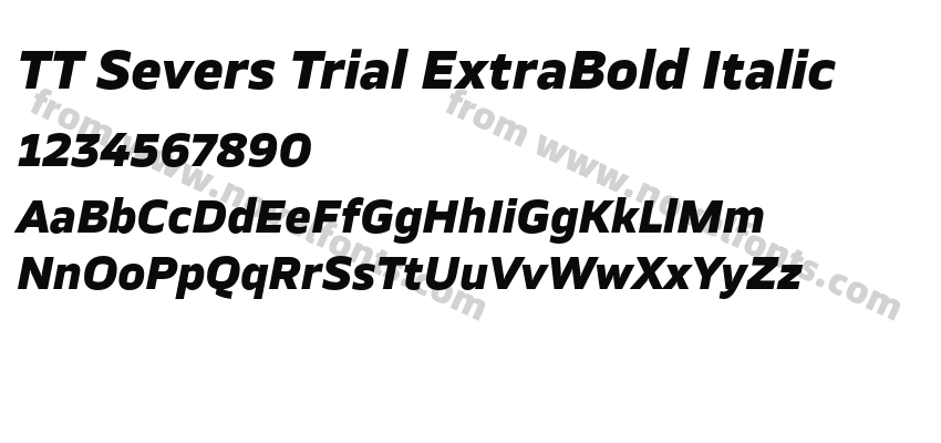 TT Severs Trial ExtraBold ItalicPreview