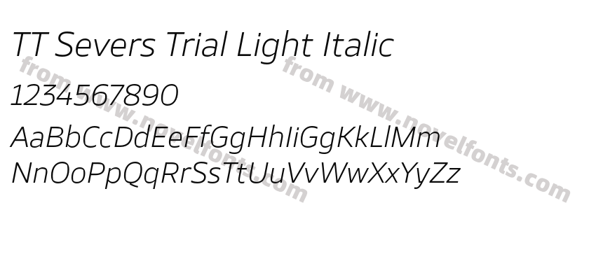 TT Severs Trial Light ItalicPreview