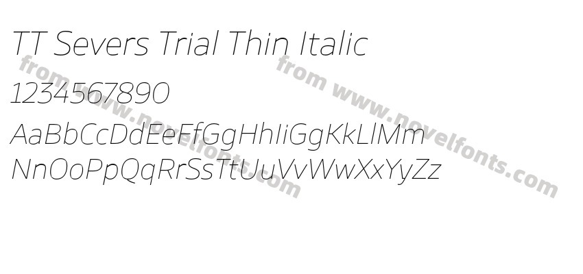 TT Severs Trial Thin ItalicPreview