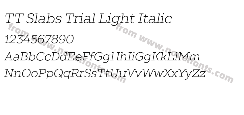 TT Slabs Trial Light ItalicPreview