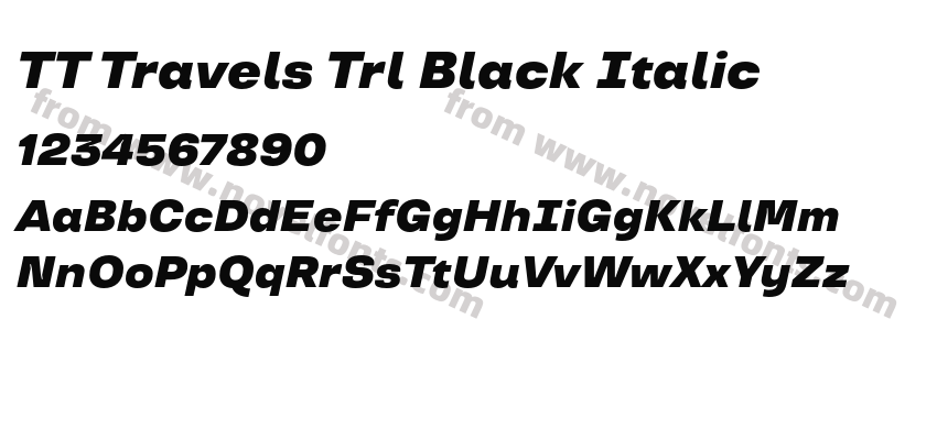 TT Travels Trl Black ItalicPreview