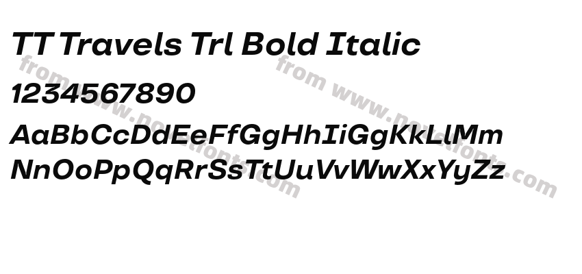 TT Travels Trl Bold ItalicPreview