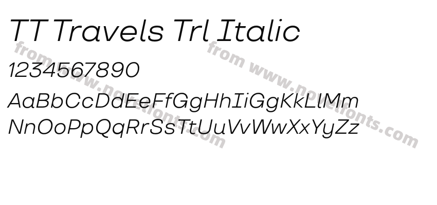 TT Travels Trl ItalicPreview