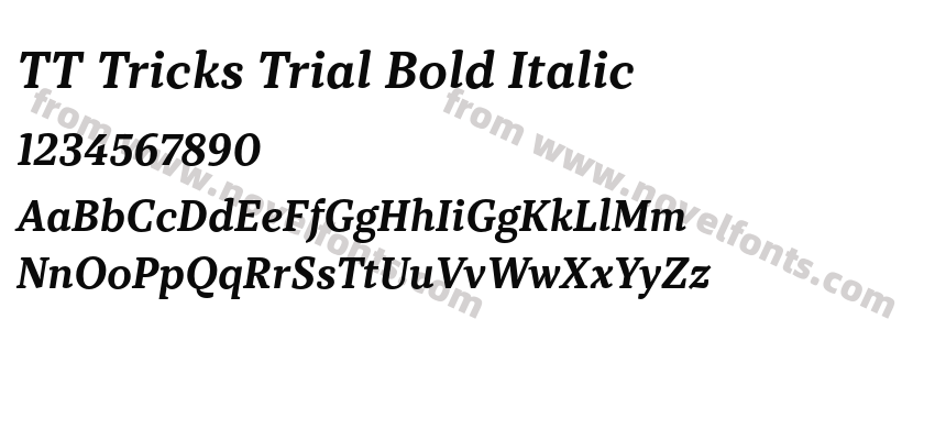 TT Tricks Trial Bold ItalicPreview