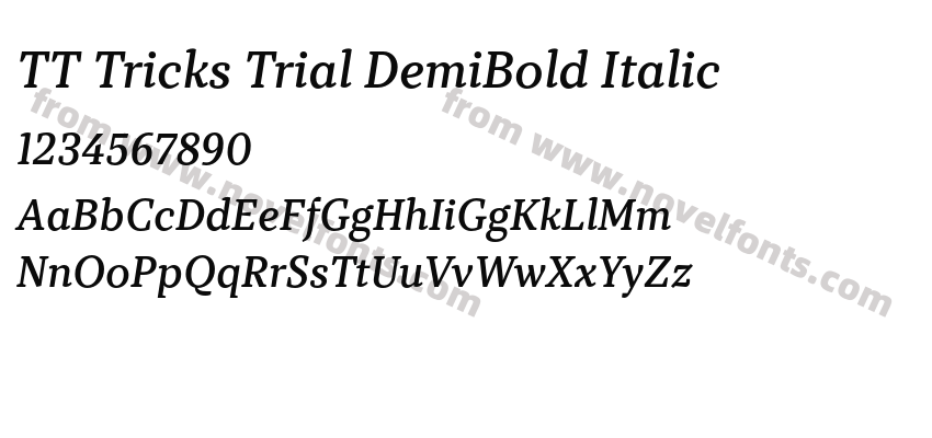 TT Tricks Trial DemiBold ItalicPreview