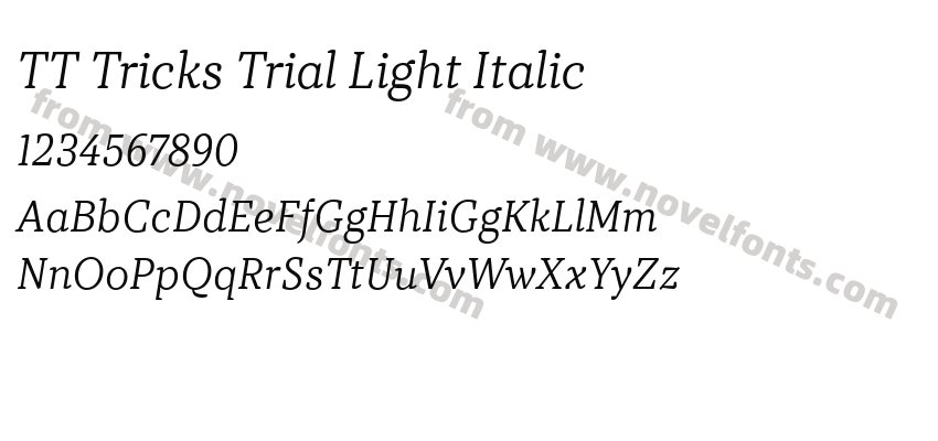 TT Tricks Trial Light ItalicPreview