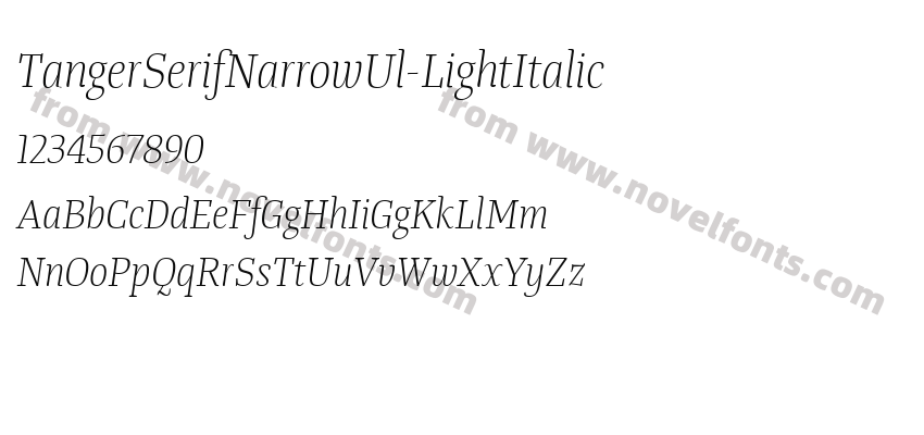 TangerSerifNarrowUl-LightItalicPreview