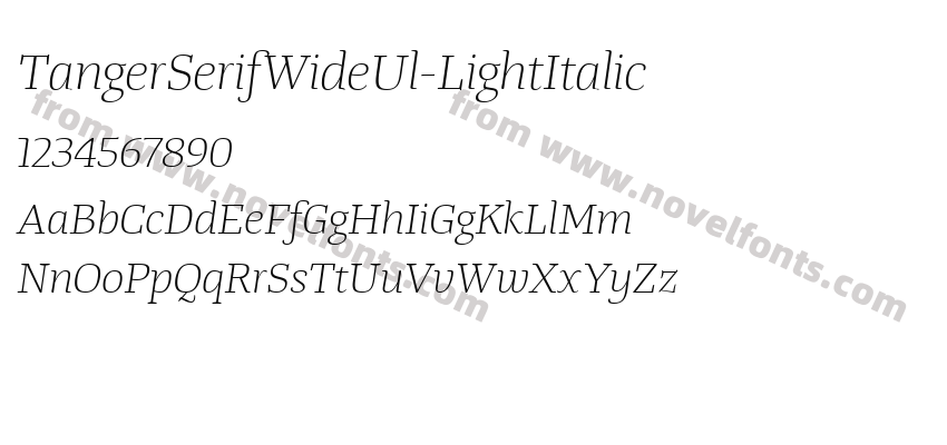 TangerSerifWideUl-LightItalicPreview