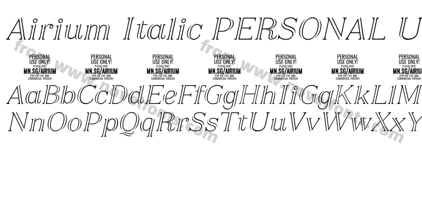 Airium Italic PERSONAL USE ONLYPreview