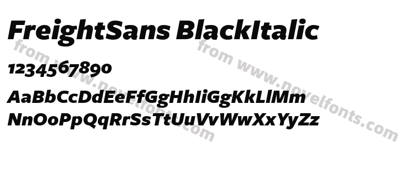 FreightSans BlackItalicPreview