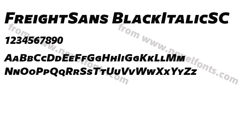 FreightSans BlackItalicSCPreview