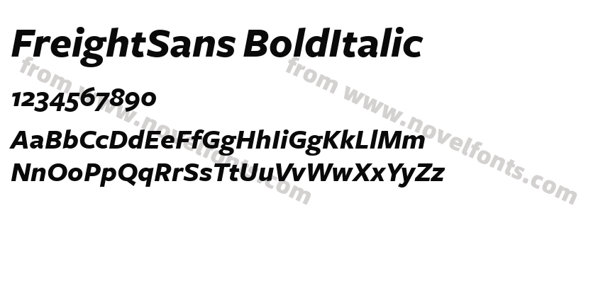 FreightSans BoldItalicPreview