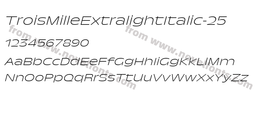 TroisMilleExtralightItalic-25Preview